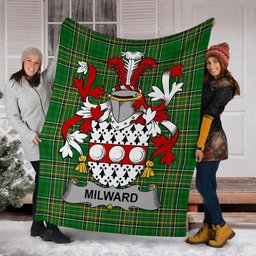 Scottish Milward Coat of Arms Family Crest Ireland Blanket Irish National Tartan Irish County Blanket