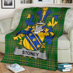 Scottish Stoney Coat of Arms Family Crest Ireland Blanket Irish National Tartan Irish County Blanket