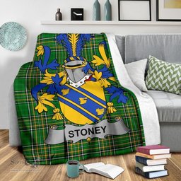 Scottish Stoney Coat of Arms Family Crest Ireland Blanket Irish National Tartan Irish County Blanket