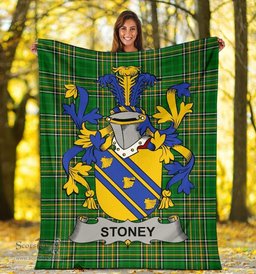Scottish Stoney Coat of Arms Family Crest Ireland Blanket Irish National Tartan Irish County Blanket