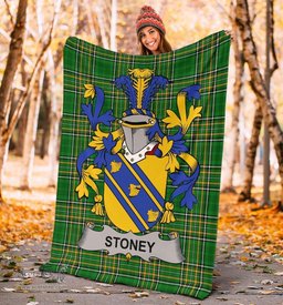Scottish Stoney Coat of Arms Family Crest Ireland Blanket Irish National Tartan Irish County Blanket