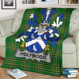 Scottish Holywood Coat of Arms Family Crest Ireland Blanket Irish National Tartan Irish County Blanket