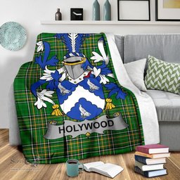Scottish Holywood Coat of Arms Family Crest Ireland Blanket Irish National Tartan Irish County Blanket