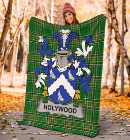 Scottish Holywood Coat of Arms Family Crest Ireland Blanket Irish National Tartan Irish County Blanket