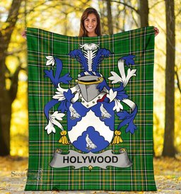 Scottish Holywood Coat of Arms Family Crest Ireland Blanket Irish National Tartan Irish County Blanket