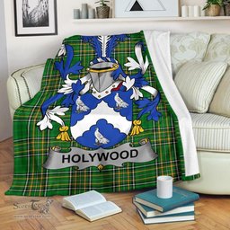 Scottish Holywood Coat of Arms Family Crest Ireland Blanket Irish National Tartan Irish County Blanket