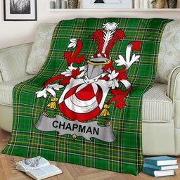 Scottish Chapman Coat of Arms Family Crest Ireland Blanket Irish National Tartan Irish County Blanket