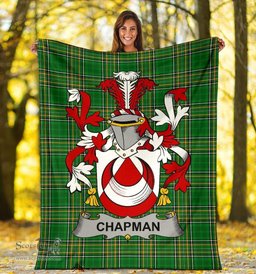 Scottish Chapman Coat of Arms Family Crest Ireland Blanket Irish National Tartan Irish County Blanket