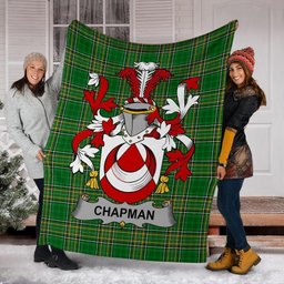 Scottish Chapman Coat of Arms Family Crest Ireland Blanket Irish National Tartan Irish County Blanket
