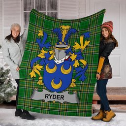 Scottish Ryder Coat of Arms Family Crest Ireland Blanket Irish National Tartan Irish County Blanket