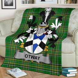 Scottish Otway Coat of Arms Family Crest Ireland Blanket Irish National Tartan Irish County Blanket