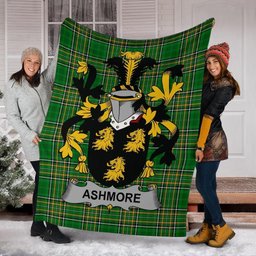 Scottish Ashmore Coat of Arms Family Crest Ireland Blanket Irish National Tartan Irish County Blanket