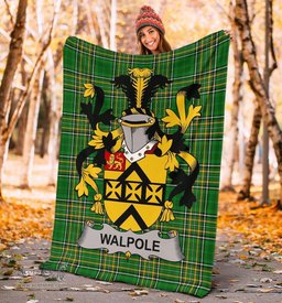 Scottish Walpole Coat of Arms Family Crest Ireland Blanket Irish National Tartan Irish County Blanket