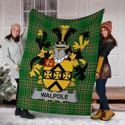 Scottish Walpole Coat of Arms Family Crest Ireland Blanket Irish National Tartan Irish County Blanket