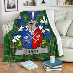 Scottish Trant or Trent Coat of Arms Family Crest Ireland Blanket Irish National Tartan Irish County Blanket