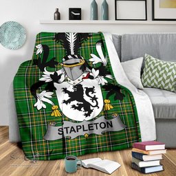 Scottish Stapleton Coat of Arms Family Crest Ireland Blanket Irish National Tartan Irish County Blanket