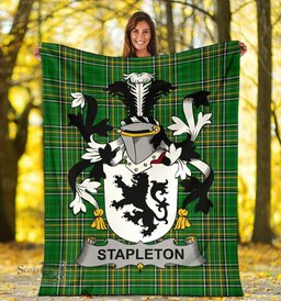 Scottish Stapleton Coat of Arms Family Crest Ireland Blanket Irish National Tartan Irish County Blanket