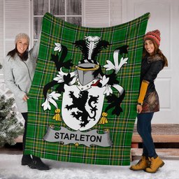 Scottish Stapleton Coat of Arms Family Crest Ireland Blanket Irish National Tartan Irish County Blanket