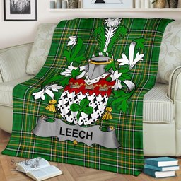 Scottish Leech Coat of Arms Family Crest Ireland Blanket Irish National Tartan Irish County Blanket