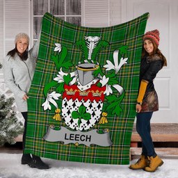 Scottish Leech Coat of Arms Family Crest Ireland Blanket Irish National Tartan Irish County Blanket