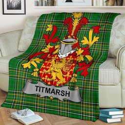 Scottish Titmarsh Coat of Arms Family Crest Ireland Blanket Irish National Tartan Irish County Blanket