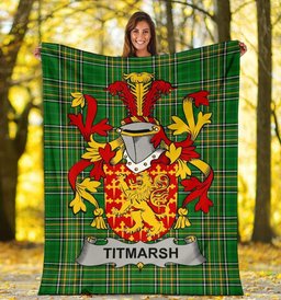 Scottish Titmarsh Coat of Arms Family Crest Ireland Blanket Irish National Tartan Irish County Blanket
