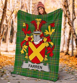 Scottish Farren or O'Farren Coat of Arms Family Crest Ireland Blanket Irish National Tartan Irish County Blanket