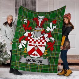 Scottish McBride or MacBride Coat of Arms Family Crest Ireland Blanket Irish National Tartan Irish County Blanket