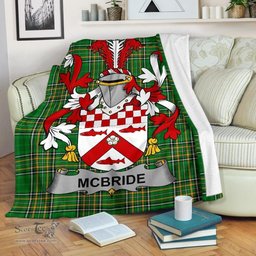 Scottish McBride or MacBride Coat of Arms Family Crest Ireland Blanket Irish National Tartan Irish County Blanket