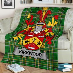Scottish Kirkwood Coat of Arms Family Crest Ireland Blanket Irish National Tartan Irish County Blanket