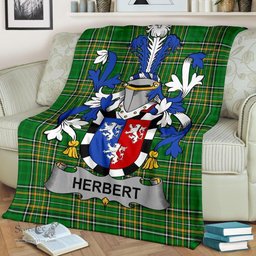 Scottish Herbert Coat of Arms Family Crest Ireland Blanket Irish National Tartan Irish County Blanket