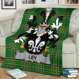 Scottish Ley Coat of Arms Family Crest Ireland Blanket Irish National Tartan Irish County Blanket