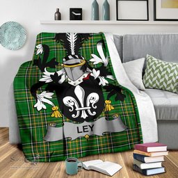 Scottish Ley Coat of Arms Family Crest Ireland Blanket Irish National Tartan Irish County Blanket