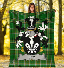 Scottish Ley Coat of Arms Family Crest Ireland Blanket Irish National Tartan Irish County Blanket