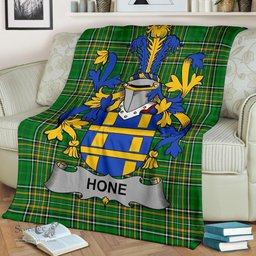 Scottish Hone or O'Hone Coat of Arms Family Crest Ireland Blanket Irish National Tartan Irish County Blanket