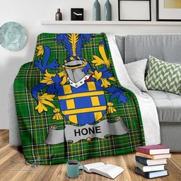 Scottish Hone or O'Hone Coat of Arms Family Crest Ireland Blanket Irish National Tartan Irish County Blanket