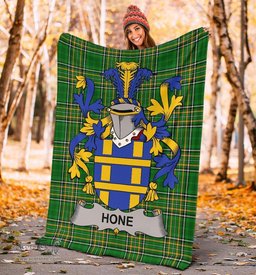 Scottish Hone or O'Hone Coat of Arms Family Crest Ireland Blanket Irish National Tartan Irish County Blanket