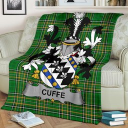 Scottish Cuffe Coat of Arms Family Crest Ireland Blanket Irish National Tartan Irish County Blanket