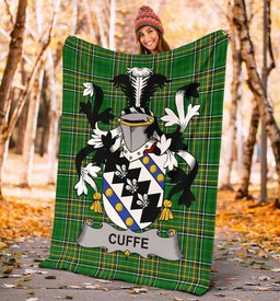 Scottish Cuffe Coat of Arms Family Crest Ireland Blanket Irish National Tartan Irish County Blanket