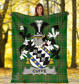 Scottish Cuffe Coat of Arms Family Crest Ireland Blanket Irish National Tartan Irish County Blanket