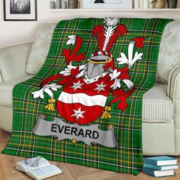 Scottish Everard Coat of Arms Family Crest Ireland Blanket Irish National Tartan Irish County Blanket
