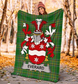 Scottish Everard Coat of Arms Family Crest Ireland Blanket Irish National Tartan Irish County Blanket
