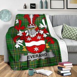 Scottish Everard Coat of Arms Family Crest Ireland Blanket Irish National Tartan Irish County Blanket