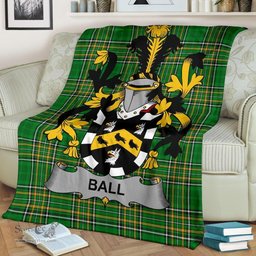 Scottish Ball Coat of Arms Family Crest Ireland Blanket Irish National Tartan Irish County Blanket