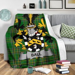 Scottish Ball Coat of Arms Family Crest Ireland Blanket Irish National Tartan Irish County Blanket