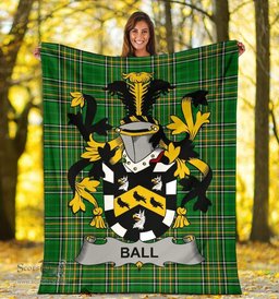 Scottish Ball Coat of Arms Family Crest Ireland Blanket Irish National Tartan Irish County Blanket