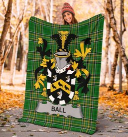 Scottish Ball Coat of Arms Family Crest Ireland Blanket Irish National Tartan Irish County Blanket