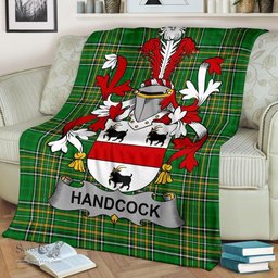 Scottish Handcock Coat of Arms Family Crest Ireland Blanket Irish National Tartan Irish County Blanket