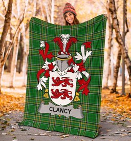 Scottish Clancy or McClancy Coat of Arms Family Crest Ireland Blanket Irish National Tartan Irish County Blanket