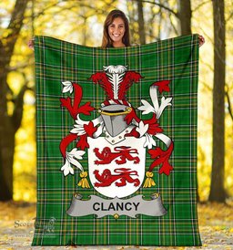 Scottish Clancy or McClancy Coat of Arms Family Crest Ireland Blanket Irish National Tartan Irish County Blanket